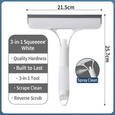 Glass Wiper with Spray featuring a sturdy 3-in-1 design for effective cleaning and scrubbing.